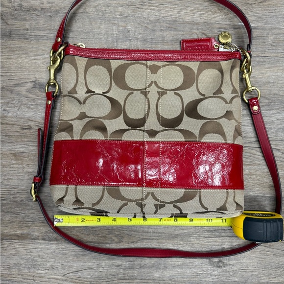 Coach Red and Brown Monogram Vintage Crossbody Bag - Picture 1 of 2